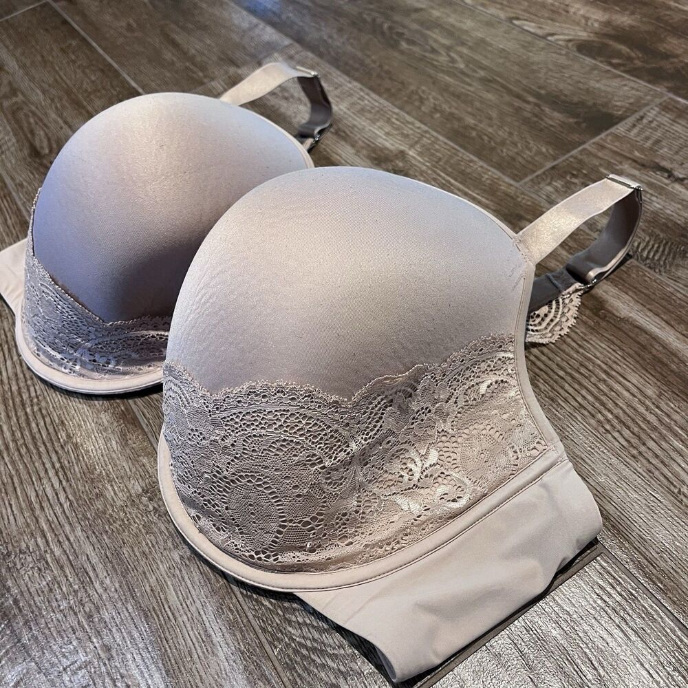 ThirdLove Bra 44f Lace Detail T-Shirt Underwire Adjustable Strap Tan Nude